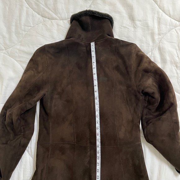 Bisang Dark Brown/Charcoal Shearling Full-length Women’s Coat - Size 6 - Picture 14 of 16